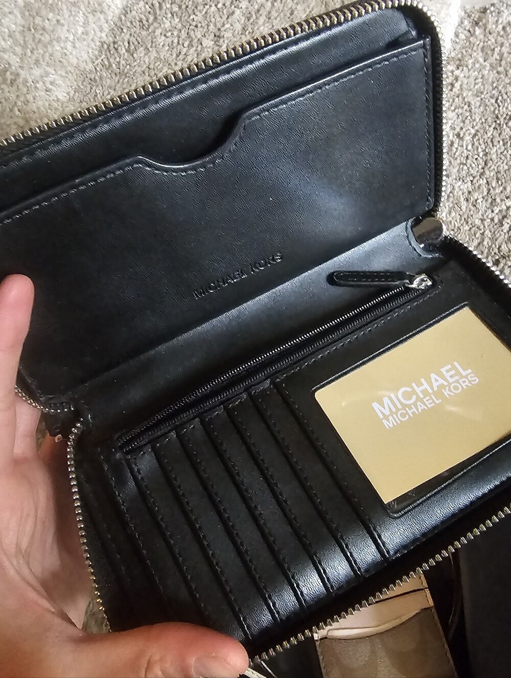 Michael Kors Black Zip-Around Wristlet - Picture 6 of 9